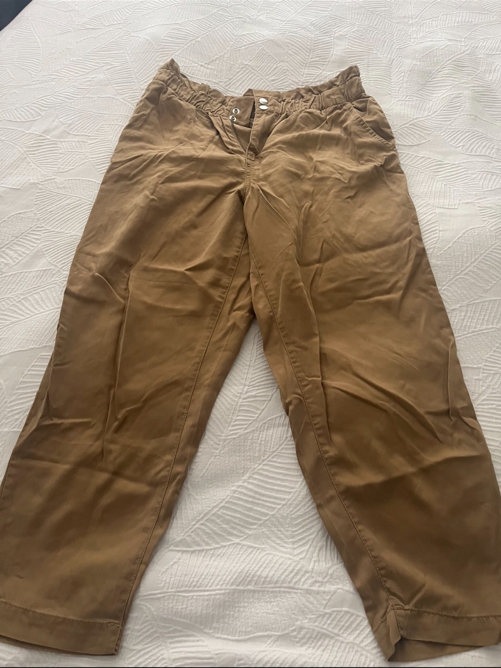 Loft womens Casual Elastic-Waist Pants in Brown